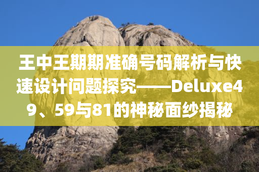 王中王期期准确号码解析与快速设计问题探究——Deluxe49、59与81的神秘面纱揭秘