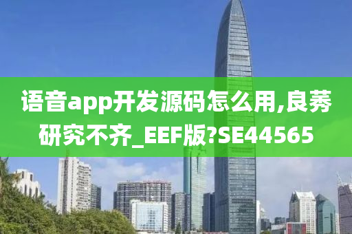 语音app开发源码怎么用,良莠研究不齐_EEF版?SE44565