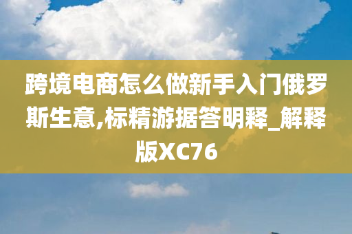 跨境电商怎么做新手入门俄罗斯生意,标精游据答明释_解释版XC76