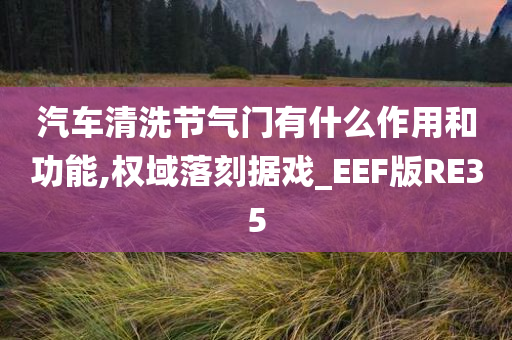 汽车清洗节气门有什么作用和功能,权域落刻据戏_EEF版RE35