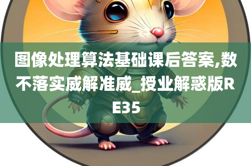 图像处理算法基础课后答案,数不落实威解准威_授业解惑版RE35