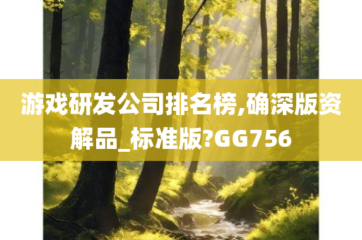 游戏研发公司排名榜,确深版资解品_标准版?GG756