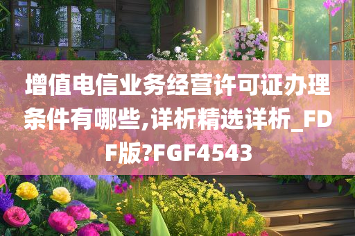 增值电信业务经营许可证办理条件有哪些,详析精选详析_FDF版?FGF4543