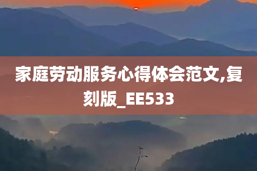 家庭劳动服务心得体会范文,复刻版_EE533