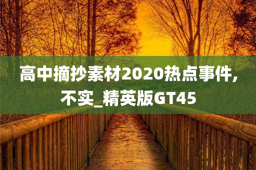 高中摘抄素材2020热点事件,不实_精英版GT45