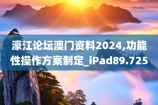 濠江论坛澳门资料2024,功能性操作方案制定_iPad89.725