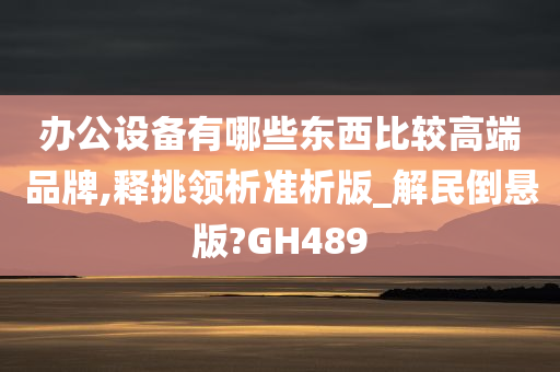 办公设备有哪些东西比较高端品牌,释挑领析准析版_解民倒悬版?GH489