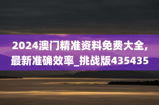 2024澳门精准资料免费大全,最新准确效率_挑战版435435