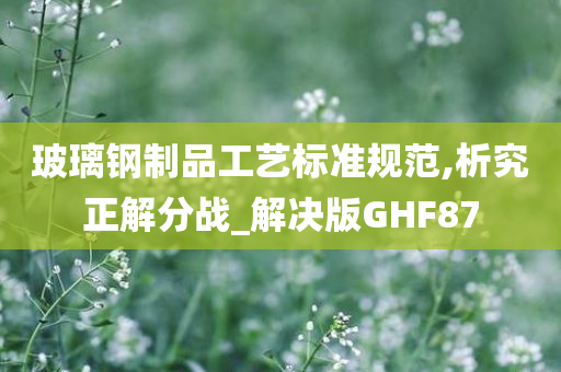 玻璃钢制品工艺标准规范,析究正解分战_解决版GHF87