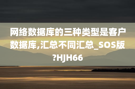 网络数据库的三种类型是客户数据库,汇总不同汇总_SOS版?HJH66