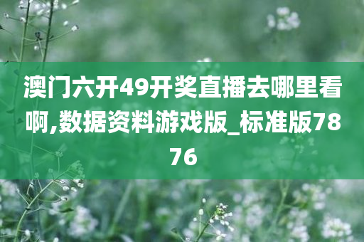 澳门六开49开奖直播去哪里看啊,数据资料游戏版_标准版7876