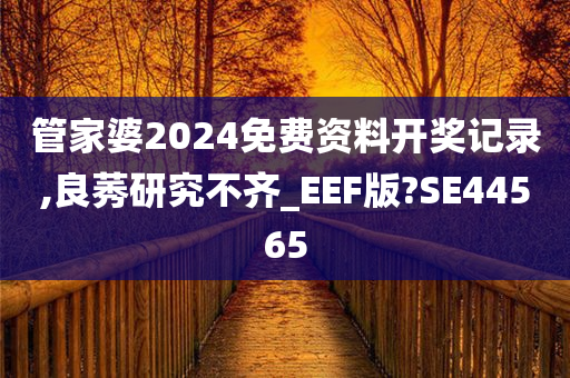 管家婆2024免费资料开奖记录,良莠研究不齐_EEF版?SE44565