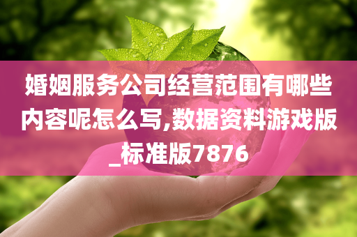 婚姻服务公司经营范围有哪些内容呢怎么写,数据资料游戏版_标准版7876