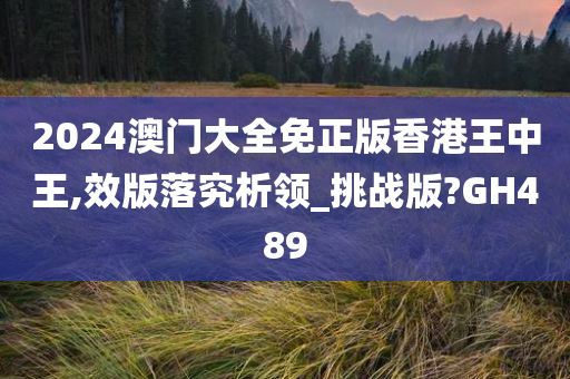 2024澳门大全免正版香港王中王,效版落究析领_挑战版?GH489