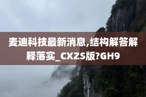 麦迪科技最新消息,结构解答解释落实_CXZS版?GH9