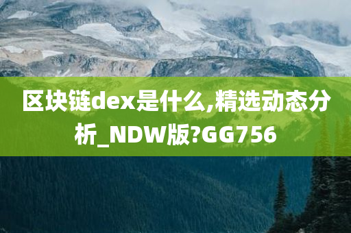 区块链dex是什么,精选动态分析_NDW版?GG756