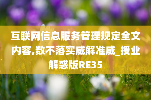 互联网信息服务管理规定全文内容,数不落实威解准威_授业解惑版RE35