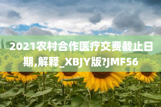 2021农村合作医疗交费截止日期,解释_XBJY版?JMF56