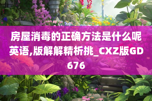 房屋消毒的正确方法是什么呢英语,版解解精析挑_CXZ版GD676