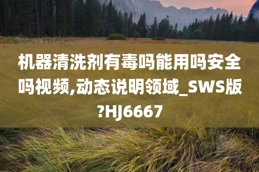 机器清洗剂有毒吗能用吗安全吗视频,动态说明领域_SWS版?HJ6667