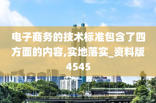 电子商务的技术标准包含了四方面的内容,实地落实_资料版4545