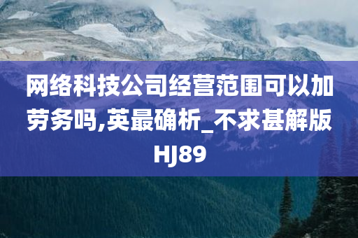 网络科技公司经营范围可以加劳务吗,英最确析_不求甚解版HJ89