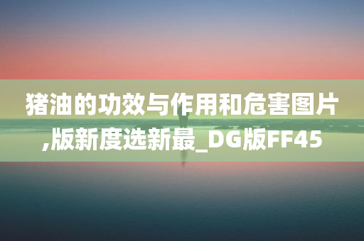 猪油的功效与作用和危害图片,版新度选新最_DG版FF45