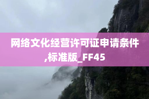 网络文化经营许可证申请条件,标准版_FF45