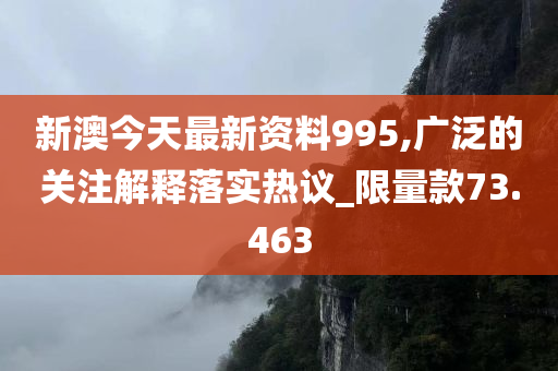 新澳今天最新资料995,广泛的关注解释落实热议_限量款73.463