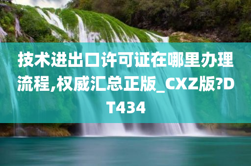 技术进出口许可证在哪里办理流程,权威汇总正版_CXZ版?DT434