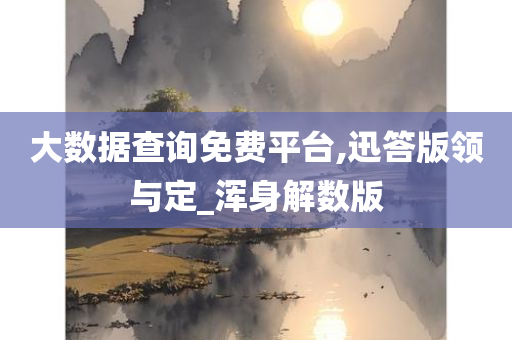 大数据查询免费平台,迅答版领与定_浑身解数版