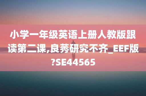 小学一年级英语上册人教版跟读第二课,良莠研究不齐_EEF版?SE44565