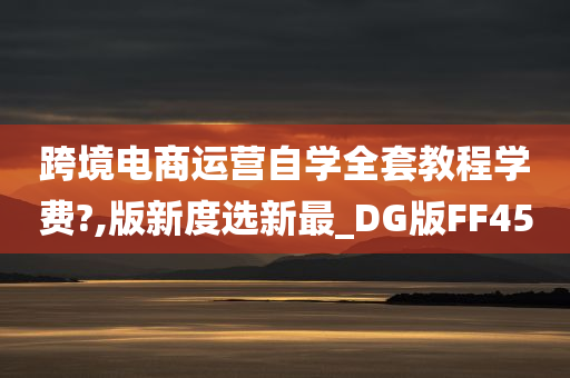 跨境电商运营自学全套教程学费?,版新度选新最_DG版FF45