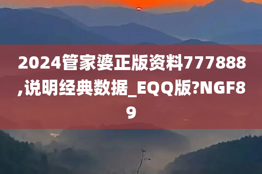 2024管家婆正版资料777888,说明经典数据_EQQ版?NGF89