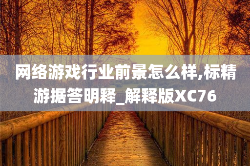 网络游戏行业前景怎么样,标精游据答明释_解释版XC76