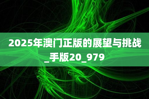 2025年澳门正版的展望与挑战_手版20_979