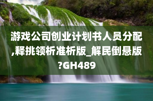 游戏公司创业计划书人员分配,释挑领析准析版_解民倒悬版?GH489