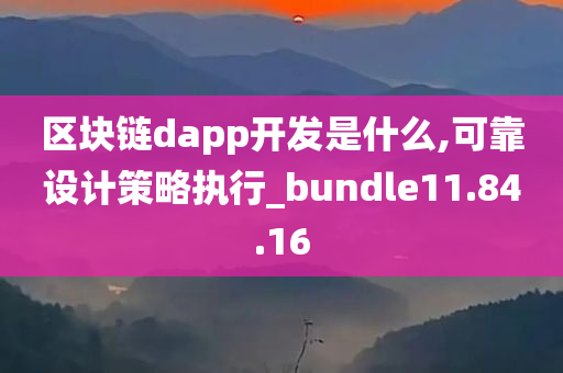 区块链dapp开发是什么,可靠设计策略执行_bundle11.84.16