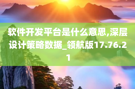 软件开发平台是什么意思,深层设计策略数据_领航版17.76.21