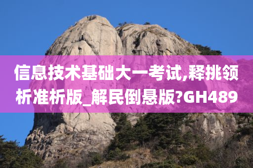 信息技术基础大一考试,释挑领析准析版_解民倒悬版?GH489