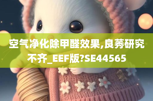 空气净化除甲醛效果,良莠研究不齐_EEF版?SE44565