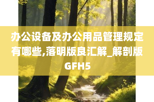 办公设备及办公用品管理规定有哪些,落明版良汇解_解剖版GFH5