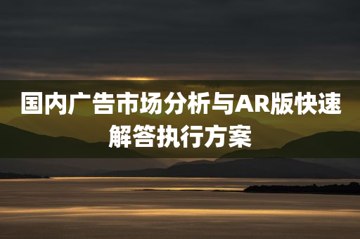 国内广告市场分析与AR版快速解答执行方案