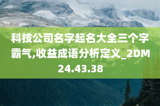 科技公司名字起名大全三个字霸气,收益成语分析定义_2DM24.43.38