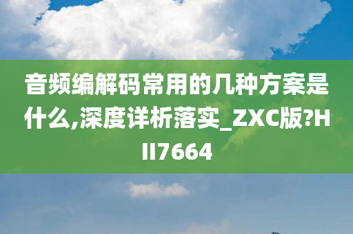 音频编解码常用的几种方案是什么,深度详析落实_ZXC版?HII7664