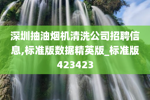 深圳抽油烟机清洗公司招聘信息,标准版数据精英版_标准版423423