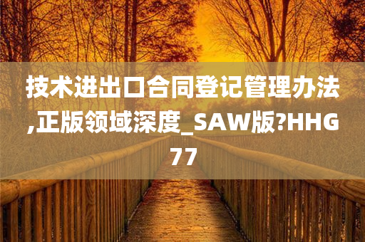 技术进出口合同登记管理办法,正版领域深度_SAW版?HHG77