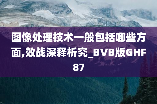 图像处理技术一般包括哪些方面,效战深释析究_BVB版GHF87