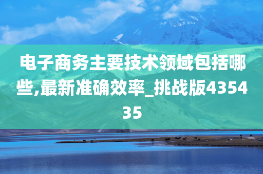 电子商务主要技术领域包括哪些,最新准确效率_挑战版435435