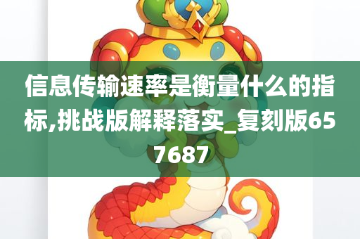 信息传输速率是衡量什么的指标,挑战版解释落实_复刻版657687